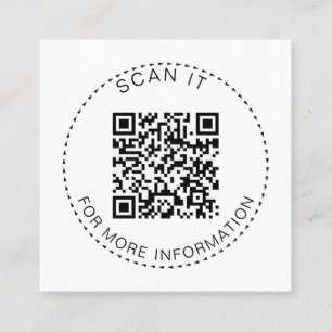 Professionele QR-Code Minimale Scannable Bevorderi Vierkante Visitekaartje
