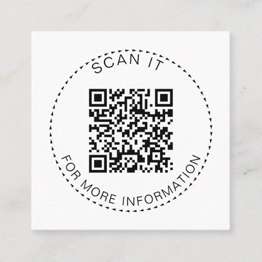 Professionele QR-Code Minimale Scannable Bevorderi Vierkante Visitekaartje (Voorkant)
