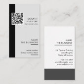 Professionele QR-Code Minimale Scannable Bevorderi Visitekaartje (Voorkant / Achterkant)