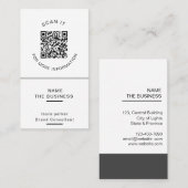 Professionele QR-Code Minimale Scannable Bevorderi Visitekaartje (Voorkant / Achterkant)