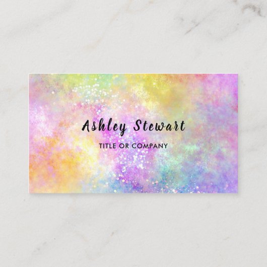 Professionele QR Code Modern Holo Opal Stijlvol Visitekaartje (Achterkant)