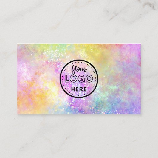 Professionele QR Code Modern Holo Opal Stijlvolle Visitekaartje (Achterkant)