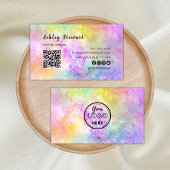 Professionele QR Code Modern Holo Opal Stijlvolle Visitekaartje