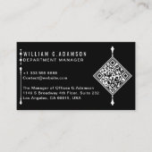 Professionele QR-code | Modern Minimaal Zwart Visitekaartje (Voorkant)
