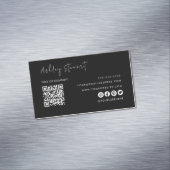Professionele Qr-code Modern Minimal Black Magnetisch Visitekaartje (Voorbeeld)