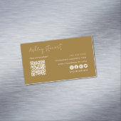 Professionele Qr-code Modern Minimal Gold Magnetisch Visitekaartje (Voorbeeld)