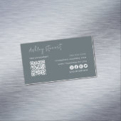 Professionele Qr-code Modern Minimalist Navy Magnetisch Visitekaartje (Voorbeeld)