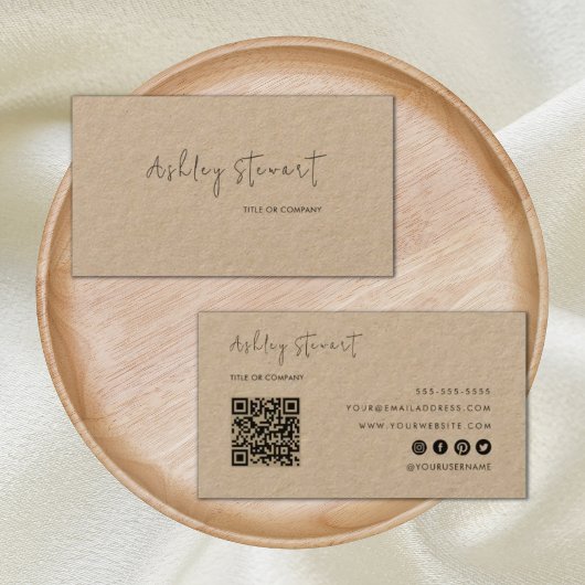Professionele Qr-code Modern Minimalist Rustic Visitekaartje