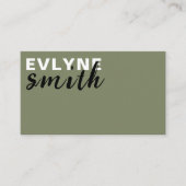 Professionele QR-Code Modern Sage Groen Script Visitekaartje (Voorkant)