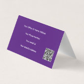 Professionele QR Code Paarse Witte Moderne Kleurri Visitekaartje (Achterkant)