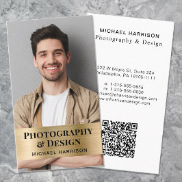Professionele QR Code Photo Gold Visitekaartje