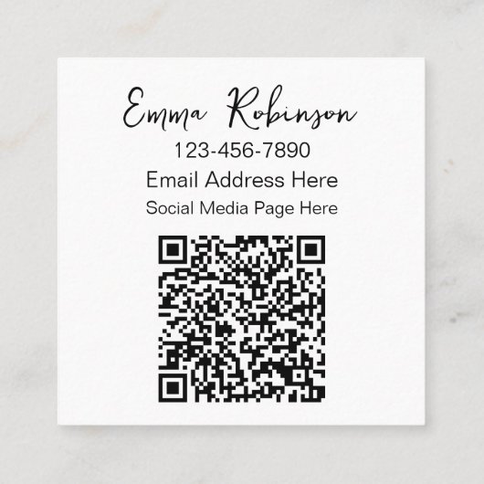 Professionele QR Code Photo Visitekaartjes (Achterkant)