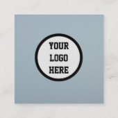 Professionele QR-code scannable Dusty Blue Modern Vierkante Visitekaartje (Achterkant)