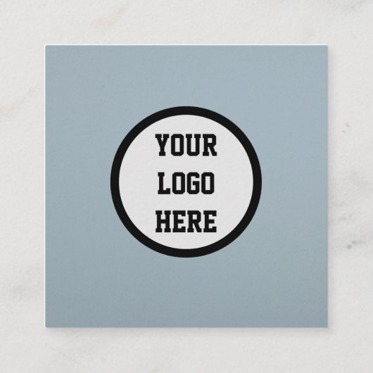 Professionele QR-code scannable Dusty Blue Modern Vierkante Visitekaartje (Achterkant)