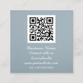 Professionele QR-code scannable Dusty Blue Modern Vierkante Visitekaartje (Voorkant)