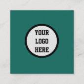 Professionele QR-code scannable Emerald Green Vierkante Visitekaartje (Achterkant)