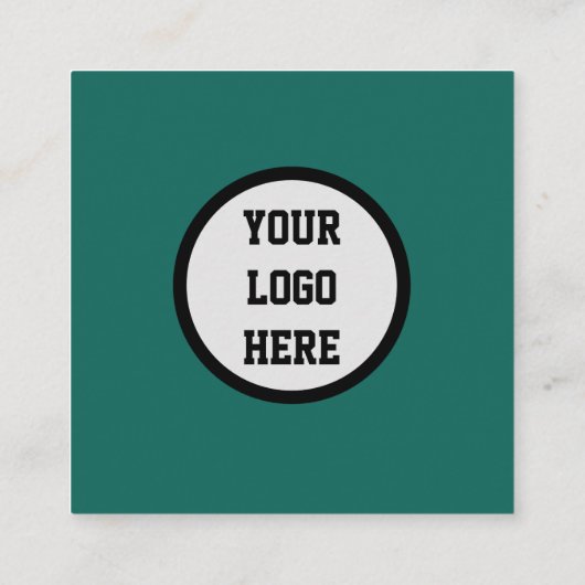 Professionele QR-code scannable Emerald Green Vierkante Visitekaartje (Achterkant)