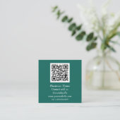 Professionele QR-code scannable Emerald Green Vierkante Visitekaartje (Staand voorkant)