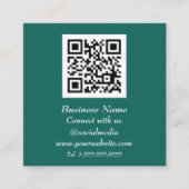 Professionele QR-code scannable Emerald Green Vierkante Visitekaartje (Voorkant)