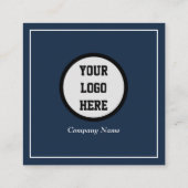 Professionele QR Code Scannable Marine Blauw Vierkante Visitekaartje (Achterkant)