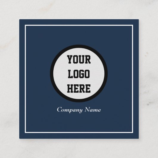 Professionele QR Code Scannable Marine Blauw Vierkante Visitekaartje (Achterkant)