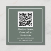 Professionele QR-code Scannable Salie Groen Vierkante Visitekaartje (Voorkant)