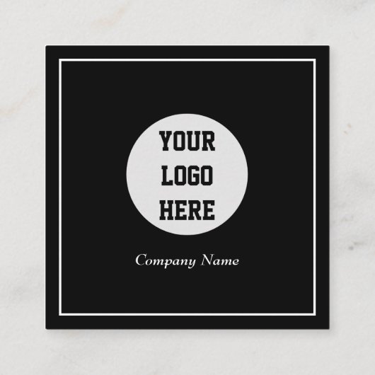 Professionele QR-code Scannable Zwart Wit Vierkante Visitekaartje (Achterkant)