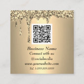 Professionele QR-code schaalbaar Gold Glitter Vierkante Visitekaartje (Voorkant)