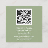 Professionele QR-code schaalbare pagina Groene mod Vierkante Visitekaartje (Voorkant)