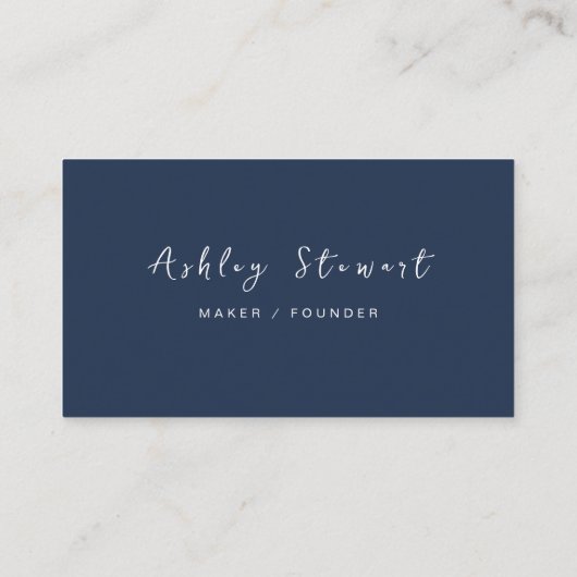 Professionele Qr Code Social Media Navy Blue Visitekaartje (Achterkant)