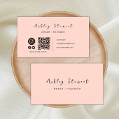 Professionele Qr-code Sociale media Blush roze Visitekaartje