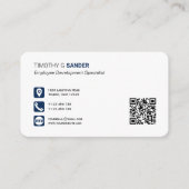 Professionele QR-code sociale media-netwerkblauw Visitekaartje (Voorkant)