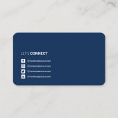 Professionele QR-code sociale media-netwerkblauw Visitekaartje (Achterkant)