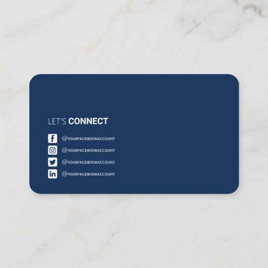 Professionele QR-code sociale media-netwerkblauw Visitekaartje (Achterkant)