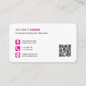 Professionele QR-code sociale media roze roze bedr Visitekaartje (Voorkant)