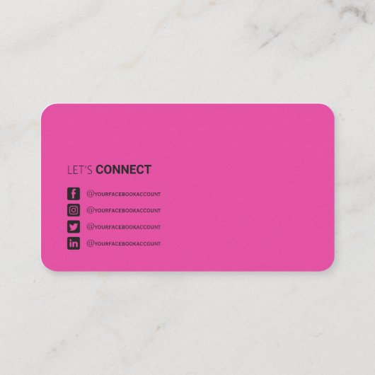 Professionele QR-code sociale media roze roze bedr Visitekaartje (Achterkant)