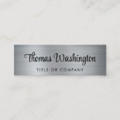 Professionele QR-code Stijlvol script Silver Mini Visitekaartje (Voorkant)