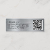 Professionele QR-code Stijlvol script Silver Mini Visitekaartje (Achterkant)