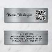 Professionele QR-code Stijlvol script Silver Mini Visitekaartje