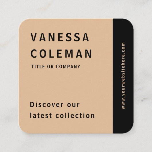 Professionele QR Code Trendy Rustieke Sociale Medi Vierkante Visitekaartje (Voorkant)