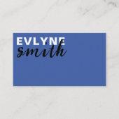 Professionele QR Code Uniek Pruisisch blauw Script Visitekaartje (Voorkant)