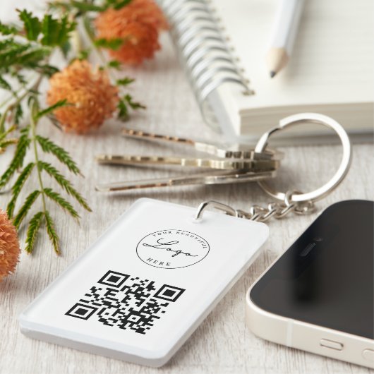 Professionele QR-code Uw aangepaste Sleutelhanger  (Voorkant Rechts)