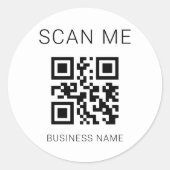 Professionele QR-code, wit aangepast Ronde Sticker (Voorkant)