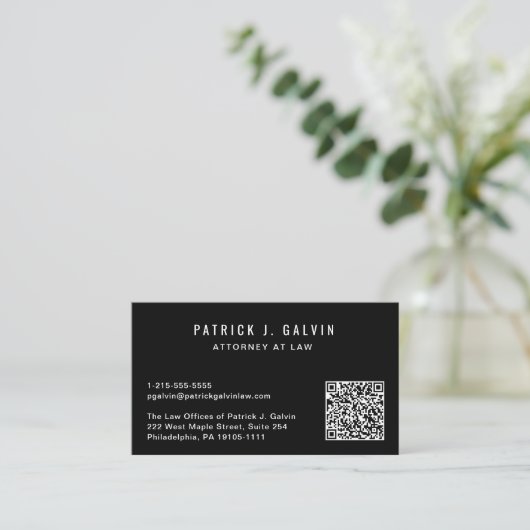Professionele QR-code zwart Visitekaartje (Staand voorkant)