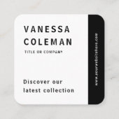 Professionele QR Code Zwart-wit Social Media Vierkante Visitekaartje (Voorkant)