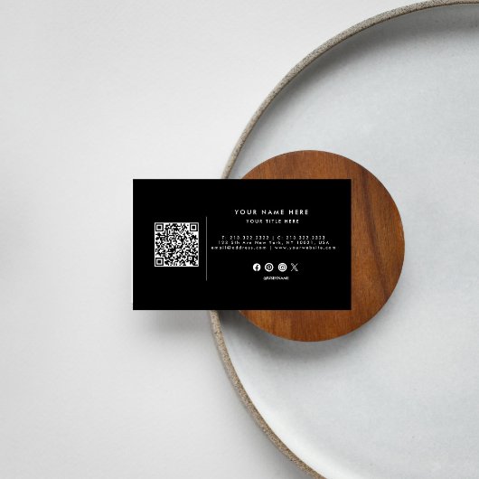 Professionele QR-code zwart-wit Visitekaartje
