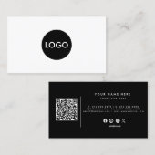 Professionele QR-code zwart-wit Visitekaartje (Voorkant / Achterkant)