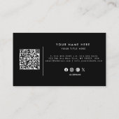 Professionele QR-code zwart-wit Visitekaartje (Achterkant)