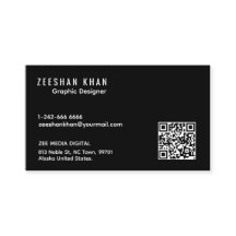 Professionele QR-code Zwarte Klassieke Visitekaart