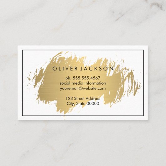 Professionele rand goud geborsteld visitekaartje (Achterkant)